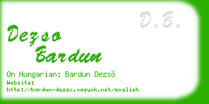 dezso bardun business card